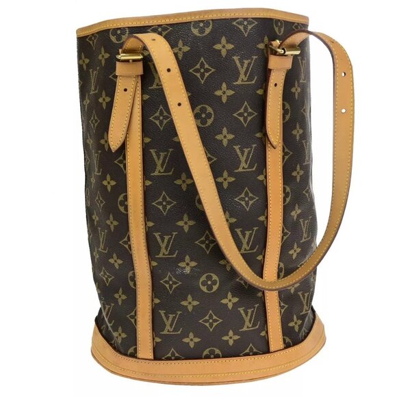 LOUIS VUITTON BUCKET GM Shoulder Tote Bag Monogram Leather Brown - Picture 13 of 16
